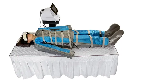 Máquina de presoterapia profesional 3 en 1 de escritorio con 24 bolsas de aire y cámara, drenaje linfático y absorción de aceite.