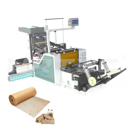 Máquina para fabricar papel de nido de abeja con rebobinado y corte longitudinal de papel kraft con 16 años de experiencia.
