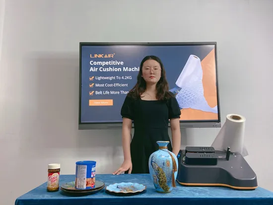 Máquina de embalaje de burbujas de aire con película de cojín y bolsa perfecta