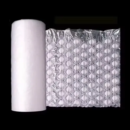 Rollo de film de burbujas de aire transparente 100 % biodegradable, material de embalaje protector acolchado, cojín de aire blanco.